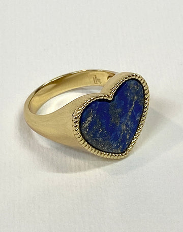 Valencia Heart Ring In Gold Lapis Lazuli